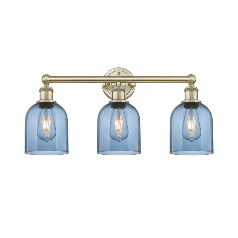 Allysson 3 - Light Dimmable Vanity Light, Princess Blue, Antique Brass