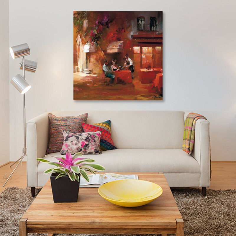 «Dinner for Two III», reproduction sur toile, H 48 po x l 48 po x P 1,5 po, Toile tendue, Pas de tapis