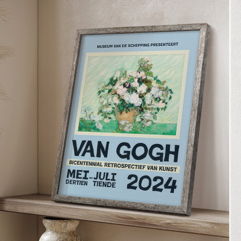 Van Gogh, exposition d'affiches IV, reproduction encadrée - bois massif, H 11 po x l 9 po
