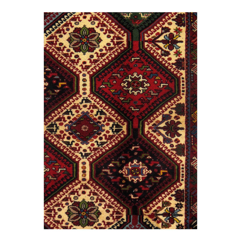 Lilyrae Wool Oriental Area Rug in Red