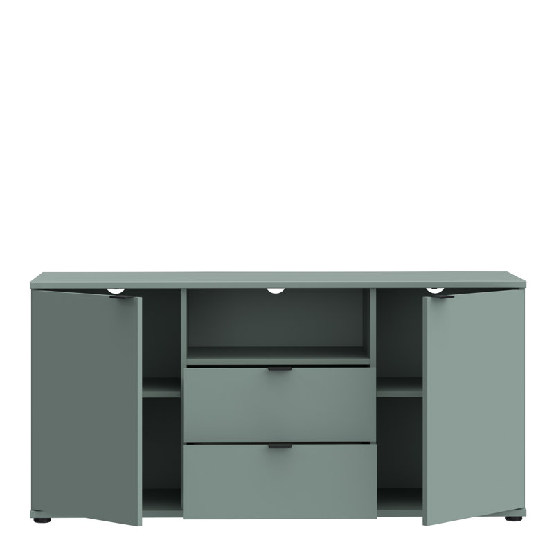 Ganymede TV Unit with Open Shelf, Drawer & 2 Doors, Sage Green