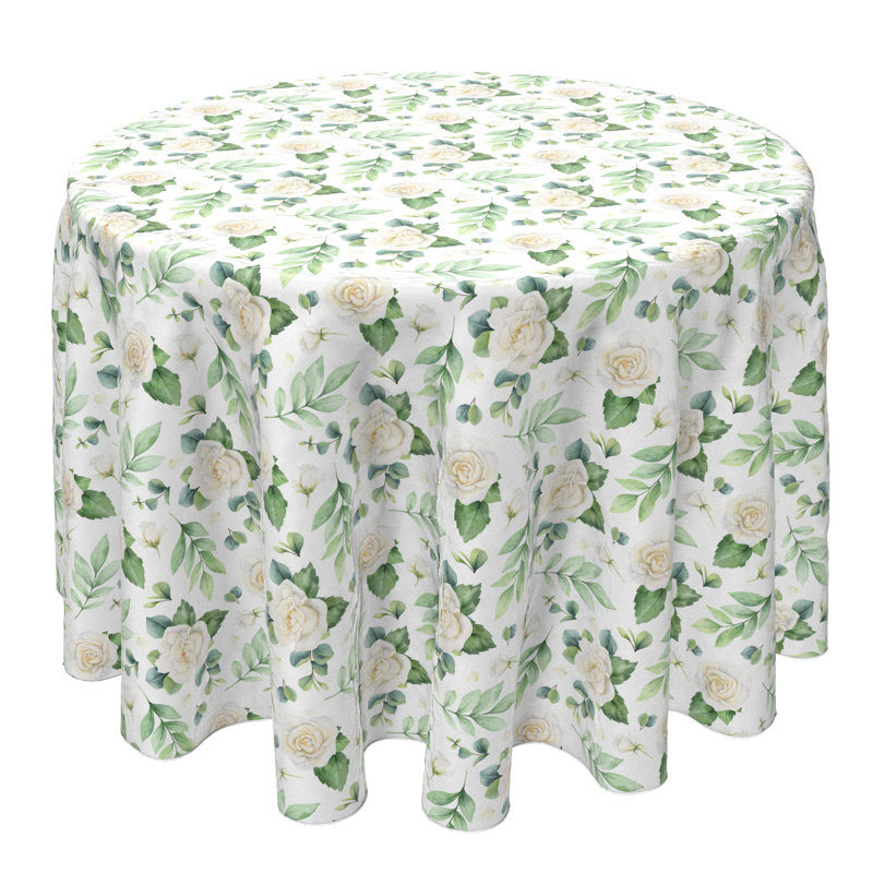 Swanston Round Tablecloth, 100% Cotton, 60 Round", Floral Wedding Elegance