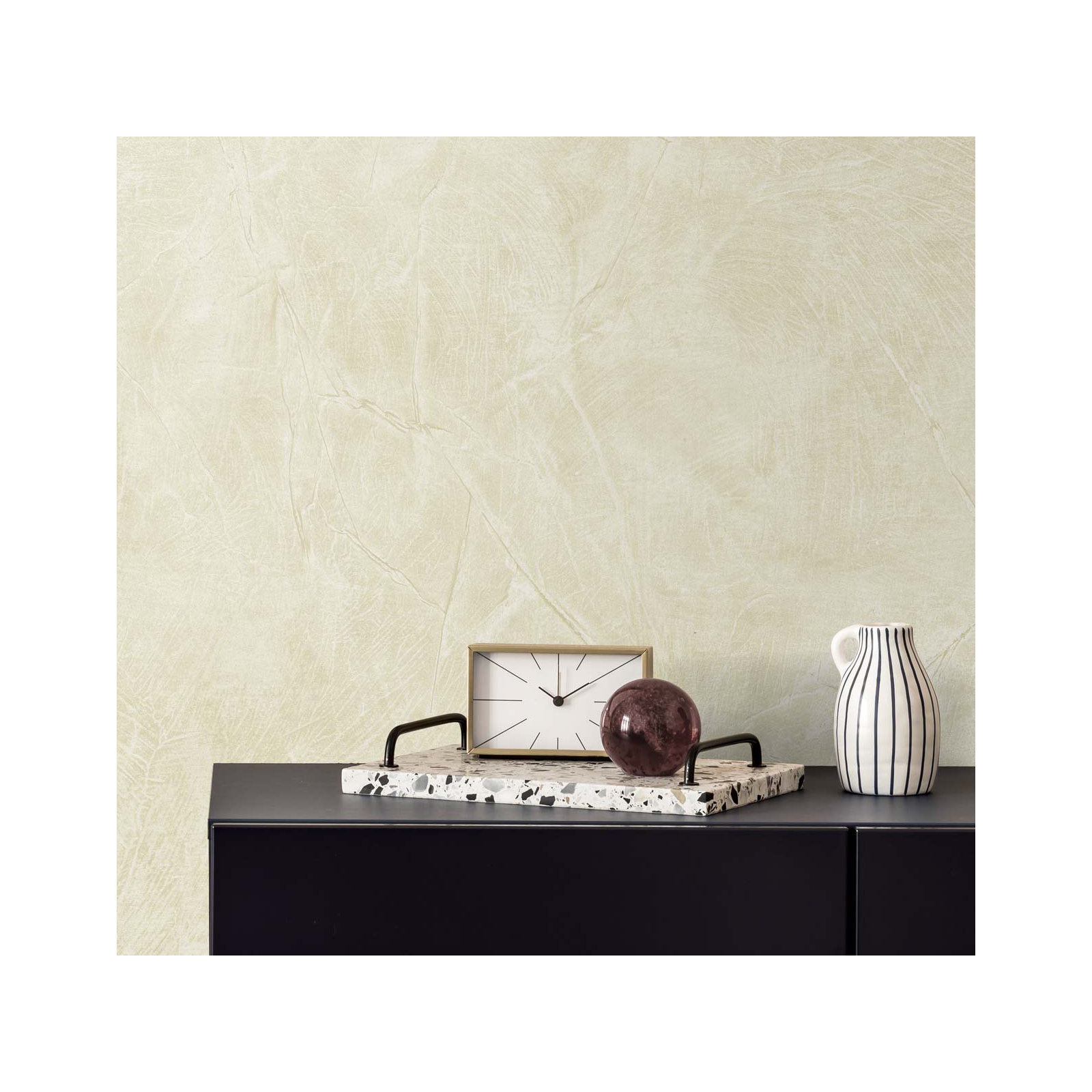Modern Abstract Wallpaper, Metallic Champagne