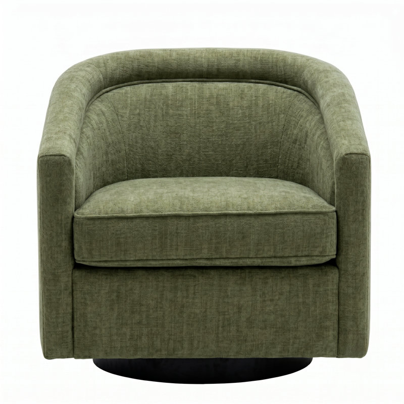 Fauteuil demi-tonneau pivotant Caitlyn - vert eucalyptus, Eucalyptus Green