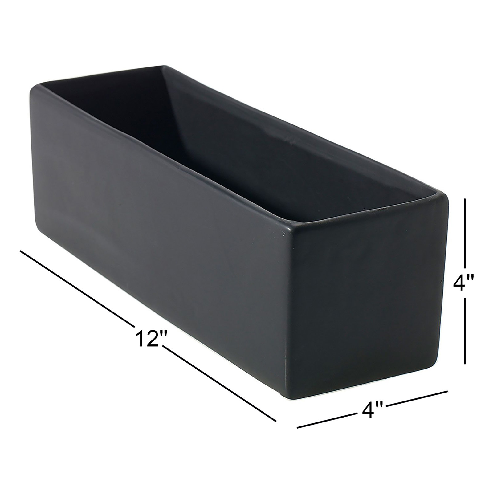 Sula 12" Ceramic Pot Planter, Matte Black