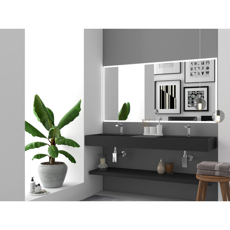 Ensemble de lavabo de salle de bain mural double 60 po Juniper, Noir