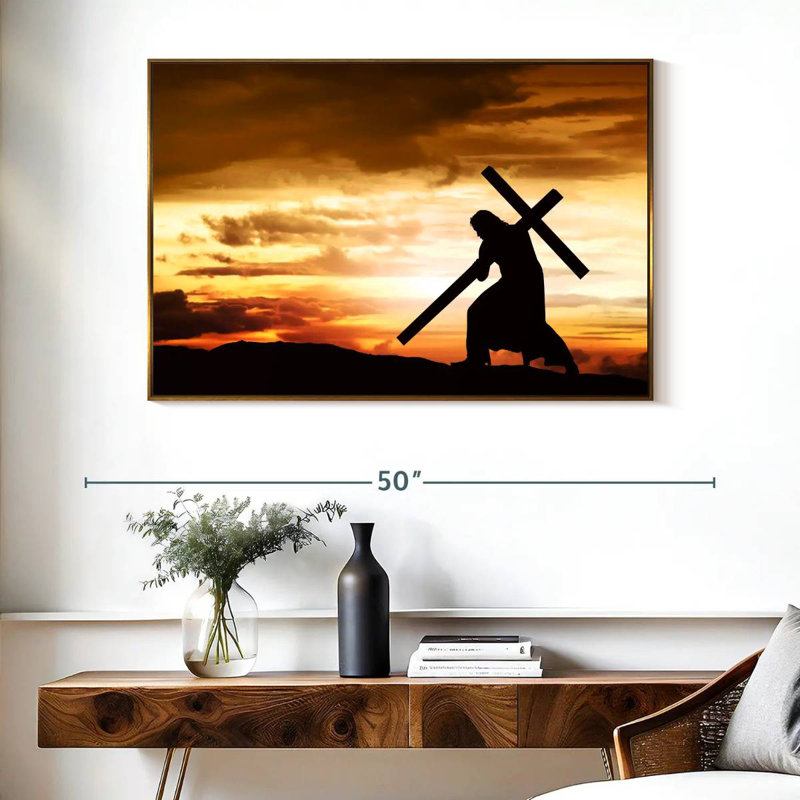 Jésus-Christ, Cadre flottant doré, 40 po x 27 po