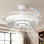 42Inch Round Semi Flush Mount Ceiling Fan With Light Crystal Chandelier With Fan