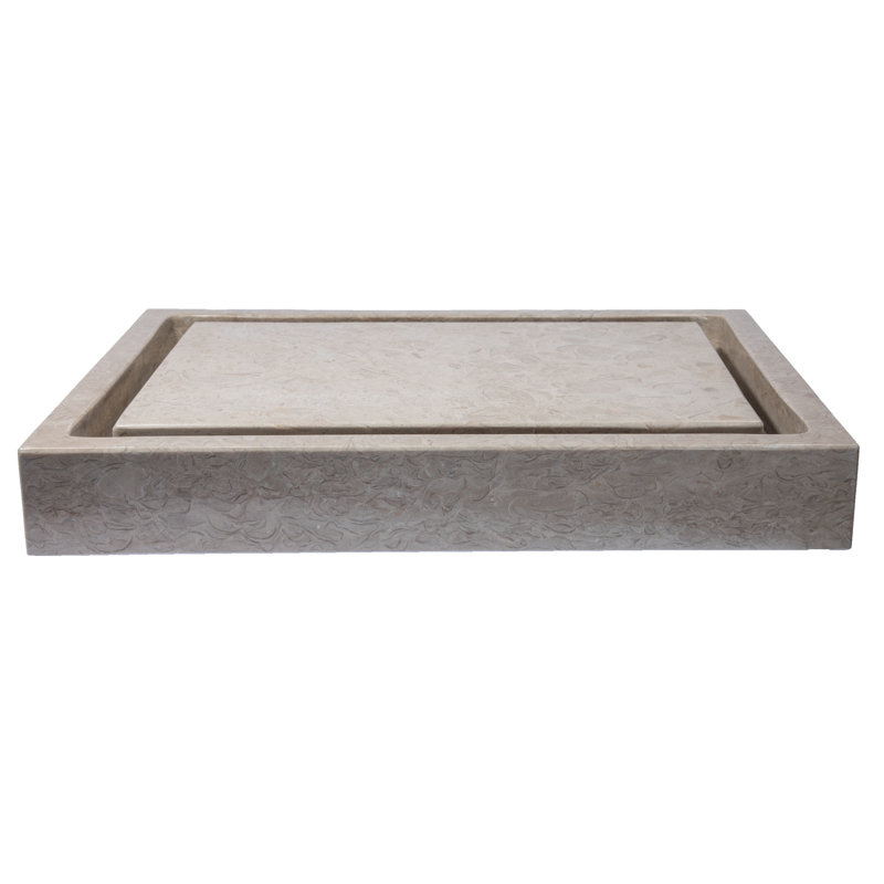 Eden Bath 16'' Marble Rectangular Bathroom Sink, Gray