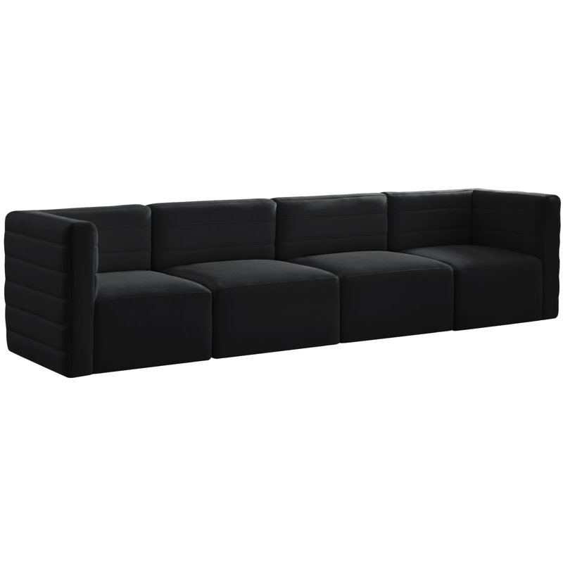 Canapé modulaire Enso, Velours noir