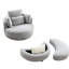 Chaise pivotante moderne et spacieuse - Coussins en mousse haute, rangement et salon-1901029407