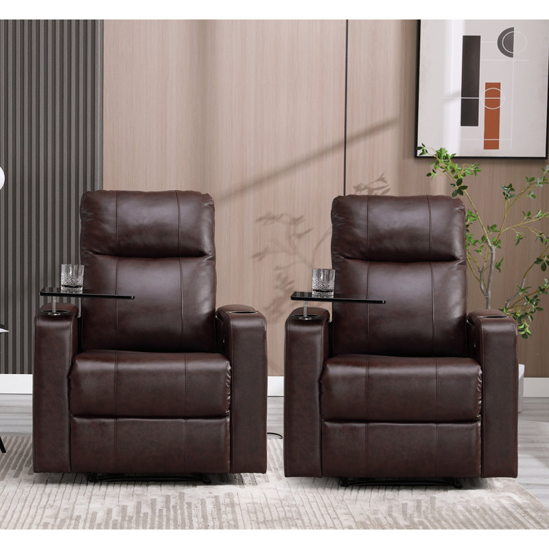 Fauteuil inclinable électrique 33,1 po Ryat, Brun