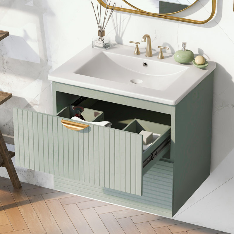 Rangement pour salle de bain Chaila, Vert