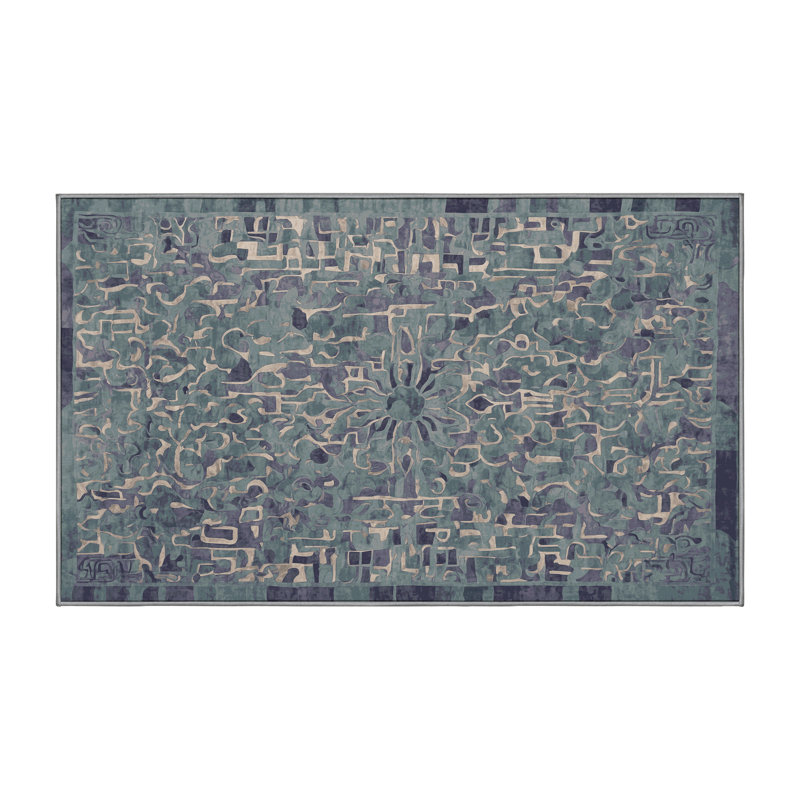 Machine Washable Gray Area Rug, Runner 2' x 5'