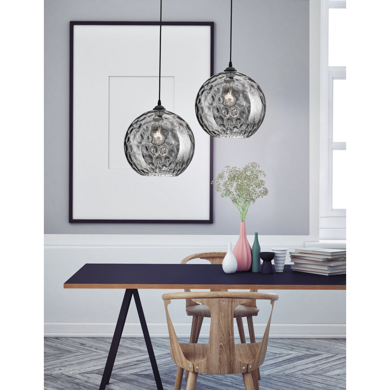 Jerardo 1 - Light Sphere Pendant, Smokey Bubbles