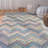 Airion Hand Tufted Wool/Cotton Chevron Rug in Beige/Blue-364010836