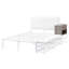 Lit plateforme en métal blanc avec matériau, rangement, armoire pleine grandeur en bois, armoire, touche élégante-786341228-786341233