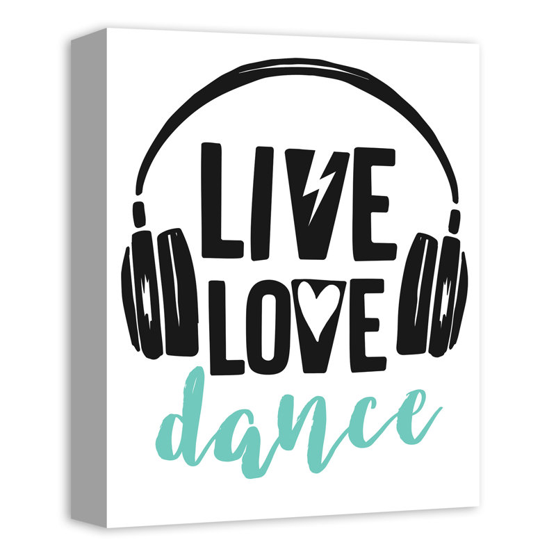 « live love danse », art sur toile tendue Salcombe, H 14 po x l 11 po x P 1,25 po