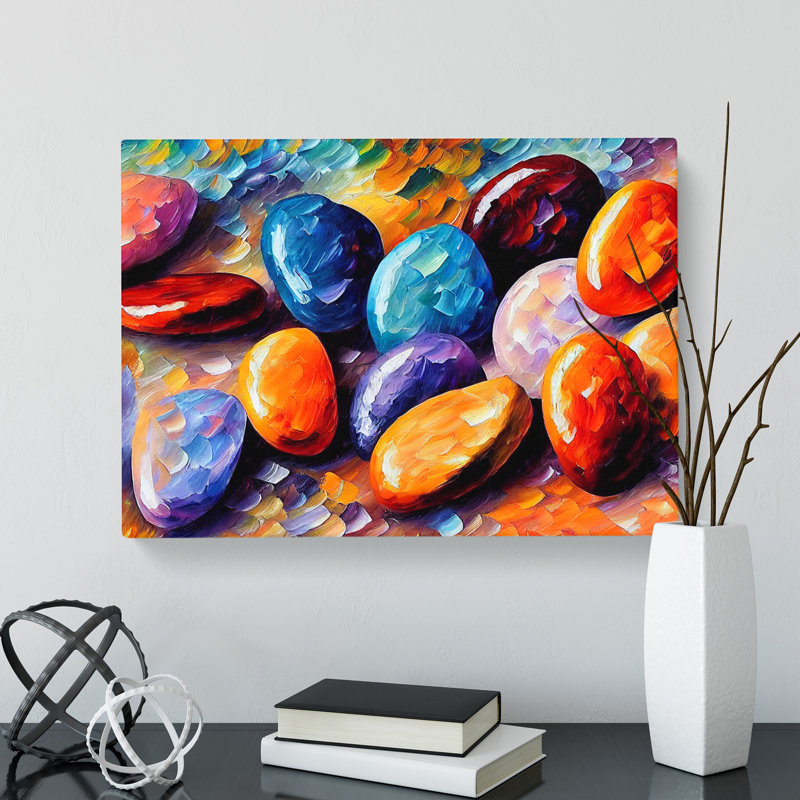 Shimmering River Pebbles Vol.5 - Wrapped Canvas, 35cm H x 50cm W x 3cm D