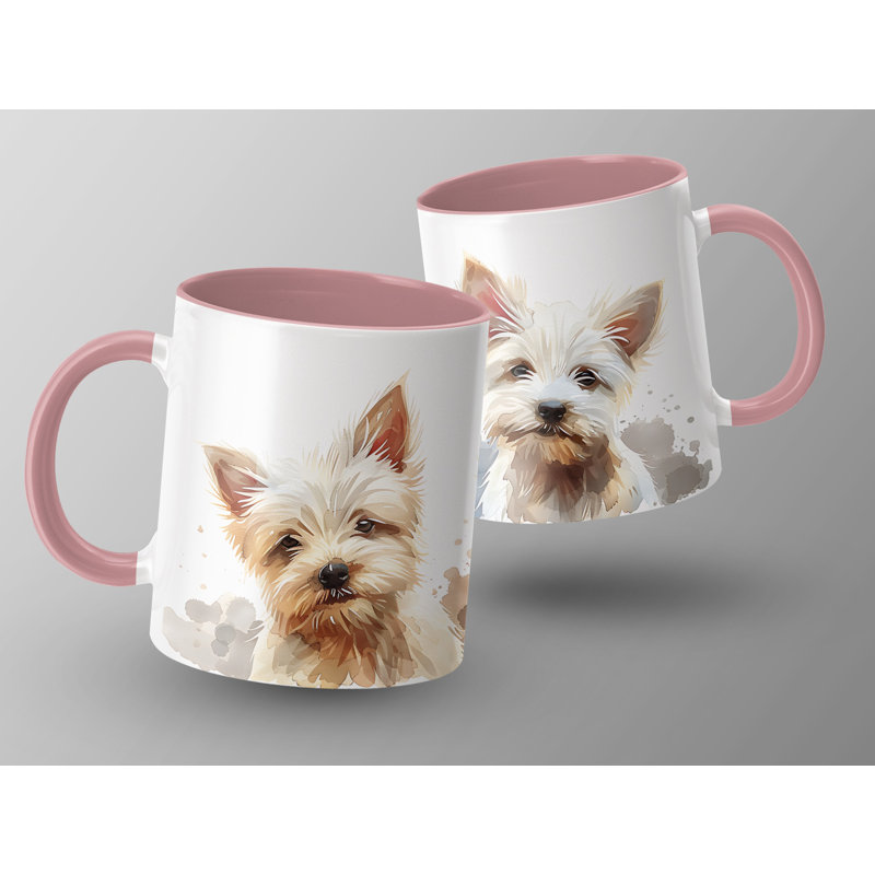 Watercolor Westie Puppy Design 11oz Coffee Mug, 2