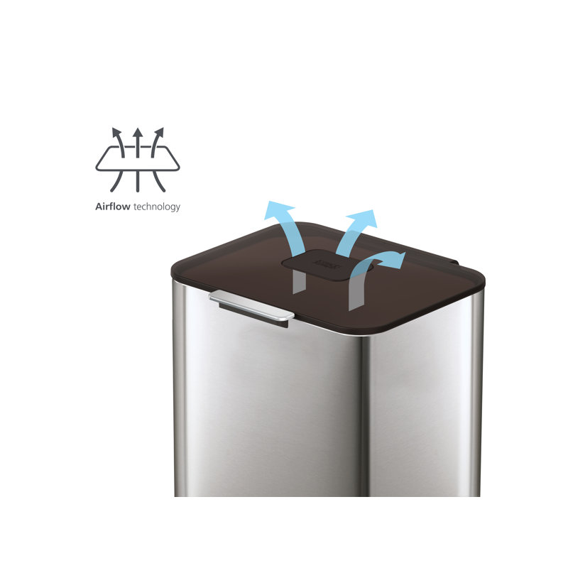 Totem Waste & Recycling Dual Kitchen Trash Can, 10.60 US Gallons, Stainless Steel