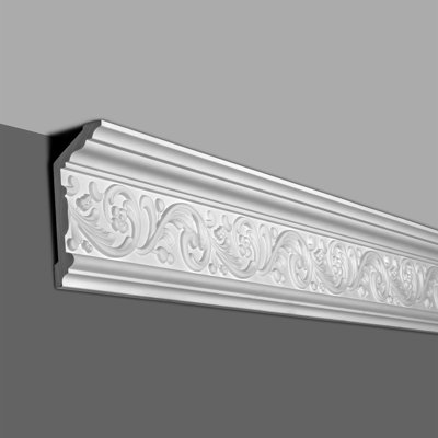 American Pro Decor 2-1/2 in. x 2-1/2 in. x 96 in. Recycled Polystyrene Plain Crown Moulding Pro Pack 40 LF (5-Pack)