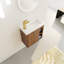 Meuble-lavabo mural flottant de 20 po avec lavabo en résine et porte d'armoire à fermeture en douceur
