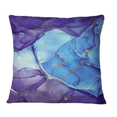 Bleu et mauve, art abstrait à l'encre de marbre III, impression moderne