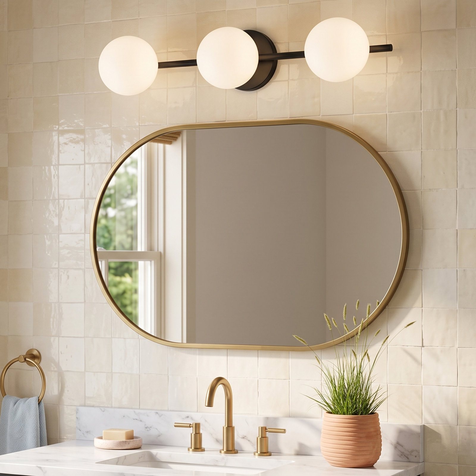 Vibi 3-Light Vanity Light, Black