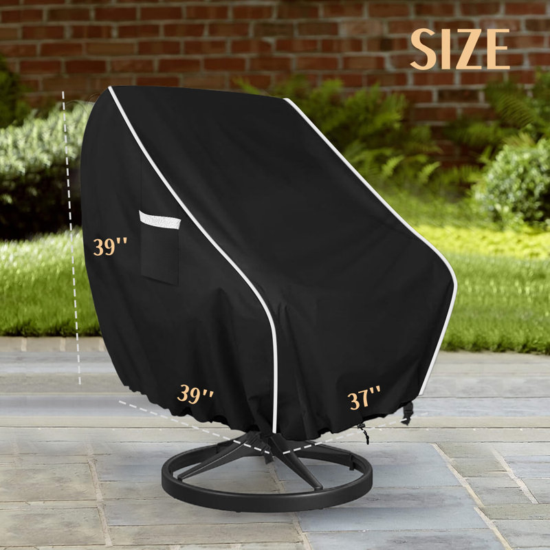 2 housses de chaise de patio, housses de fauteuil, housses de siège d'extérieur robustes, H 39 po x l 37 po x P 39 po