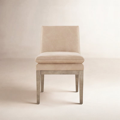 Bethea Genuine Leather Oak Dining Chair