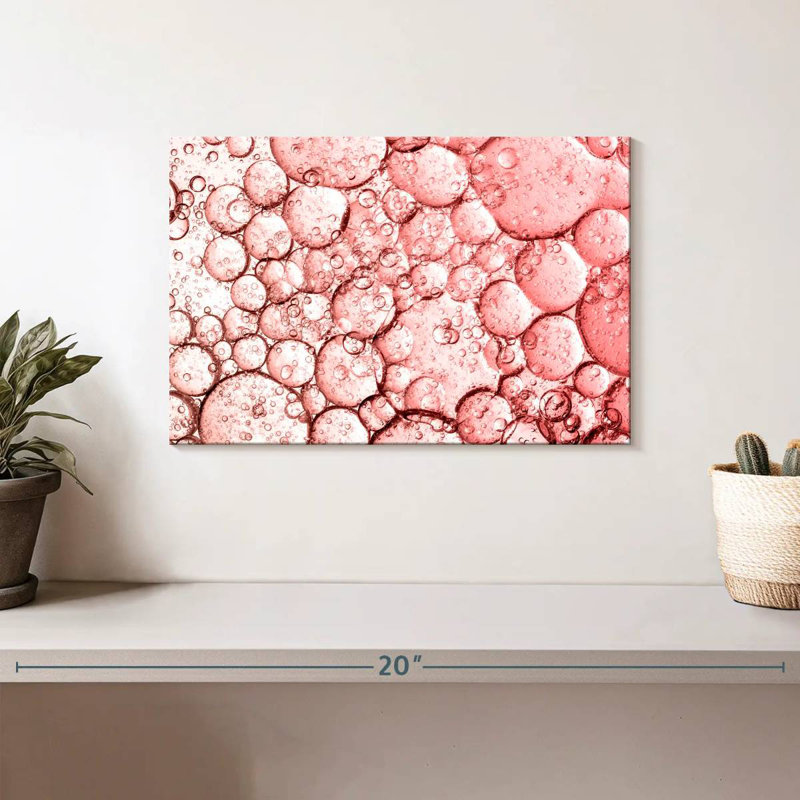 Kerner Pink Bubbles Abstract, 8" H x 12" W