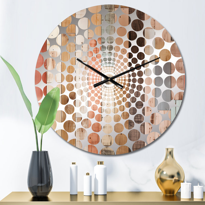 Horloge murale rayée Farmhouse Planks, Petit