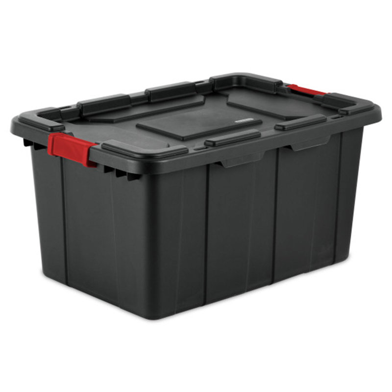 Bac de rangement empilable industriel avec couvercle verrouillable, 108 pte, Paquet de 4