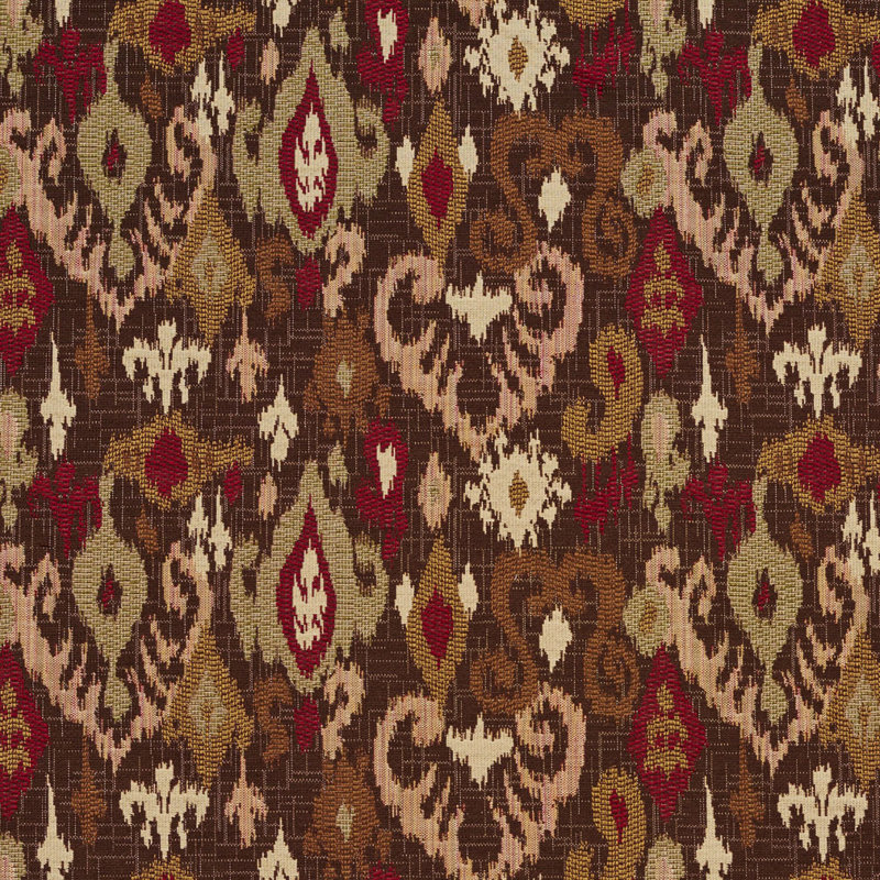 Tissu de texture ikat, Brun / Rouge