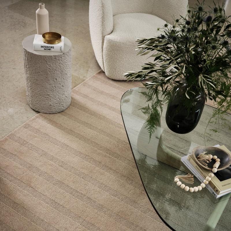Vestry Brown Handmade Wool Tufted Stripe Area Rug