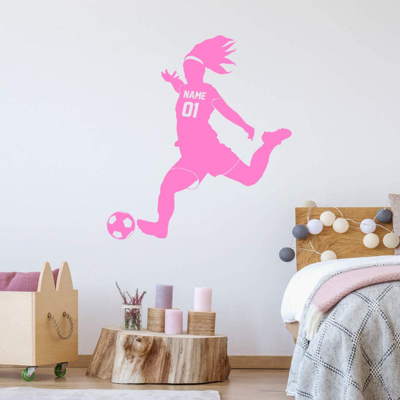 Adhésif décoratif footballeur, H 14,5 po x l 13 po, Rose