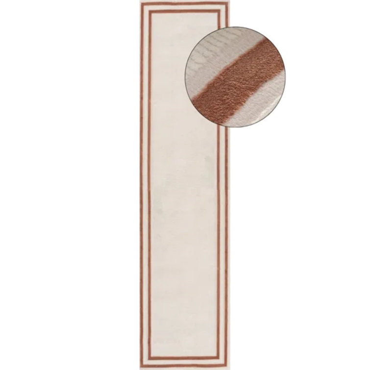 Carmel Modern Bordered Cream/Terra Area Rug