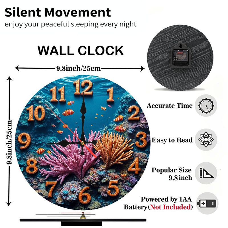 Horloge murale corail