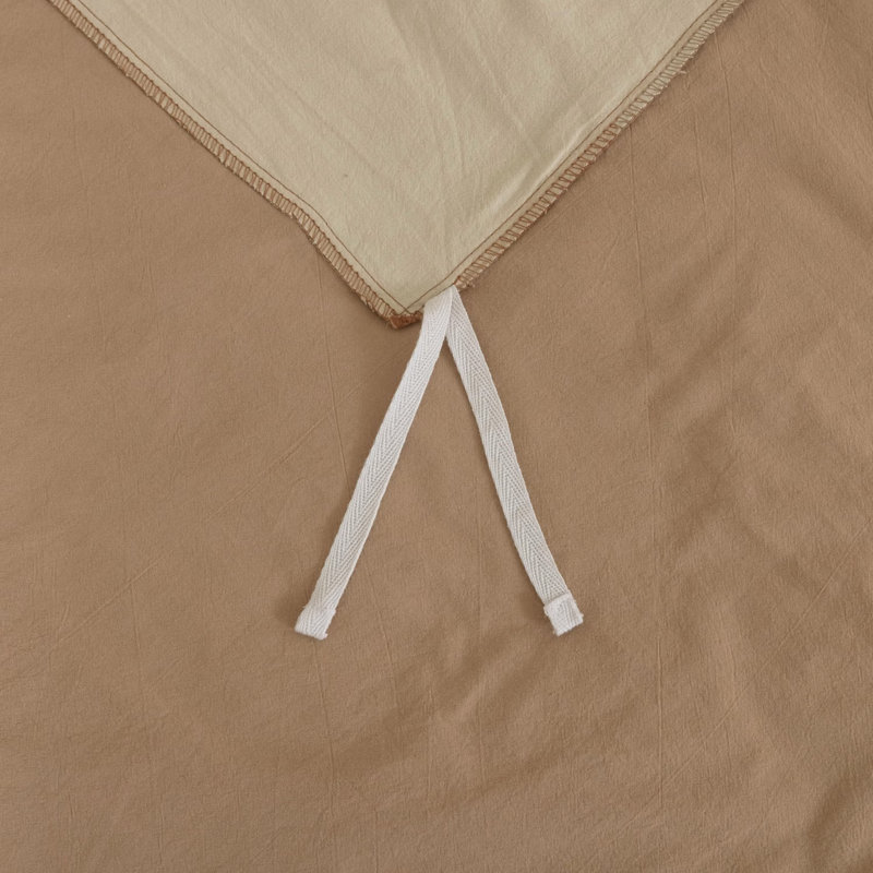 Dreamology Duvet Cover Set Twin, Reversible 100% Prewashed Cotton, Zipper Closure, 2 Pcs | Brown, Twin, Brown