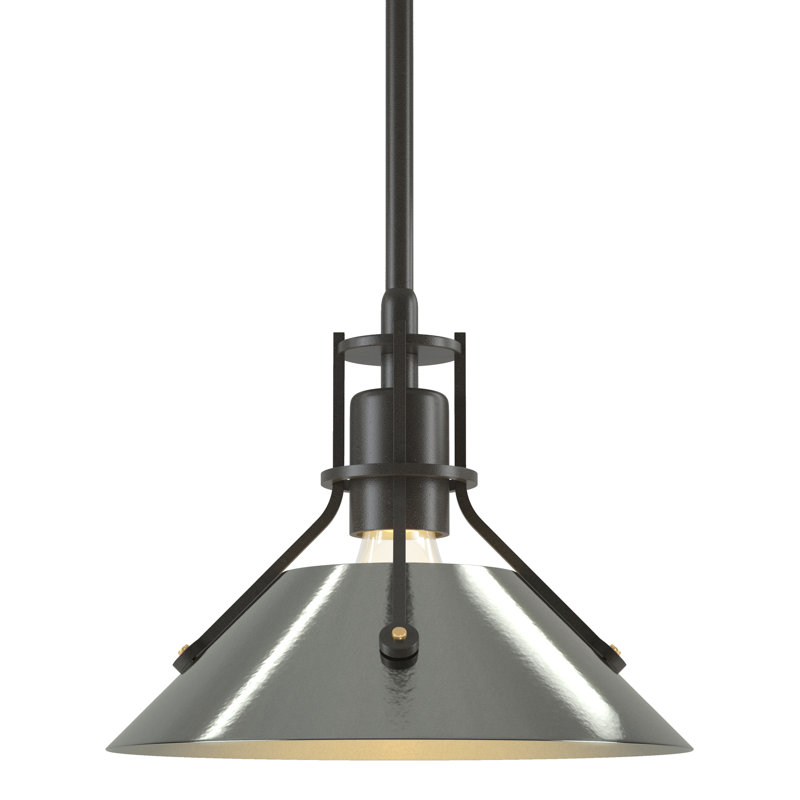 Henry 1 - Light Single Cone Pendant, Dark Smoke, Sterling