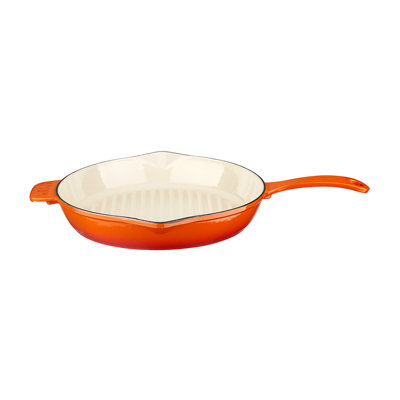 Lava Enameled Cast Iron Skillet 11 inch-Grill Pan Edition Series with Pour Spouts