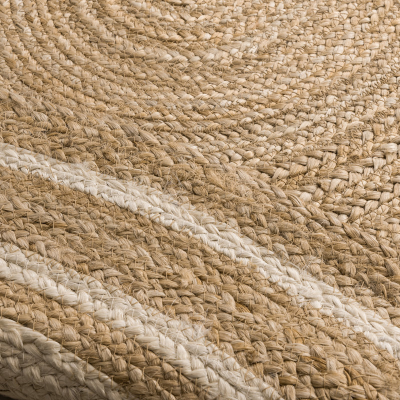 Tapis en jute tressé à la main Kayleigh, brun / crème, Ovale 4 pi x 6 pi