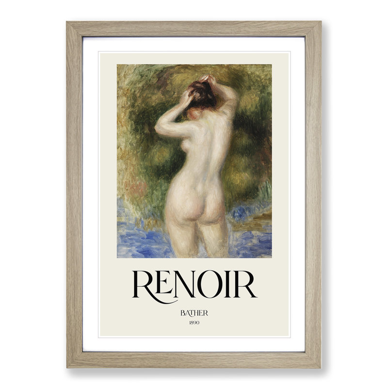 Bather by Pierre-Auguste Renoir - Single Picture Frame Print on MDF, 65cm H x 48cm W x 2cm D, Oak Framed