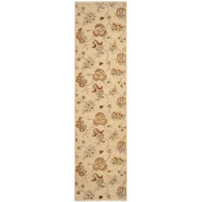 Agra Hand-Knotted Wool Beige/Yellow Area Rug