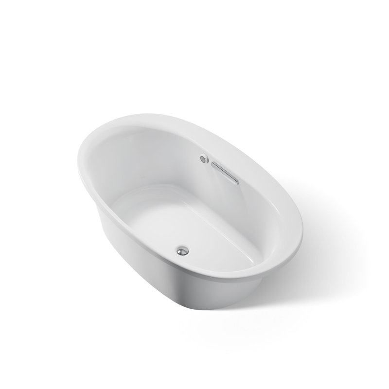 Underscore Oval Drop-in Bath with Bask Heated Surface, Ice Grey