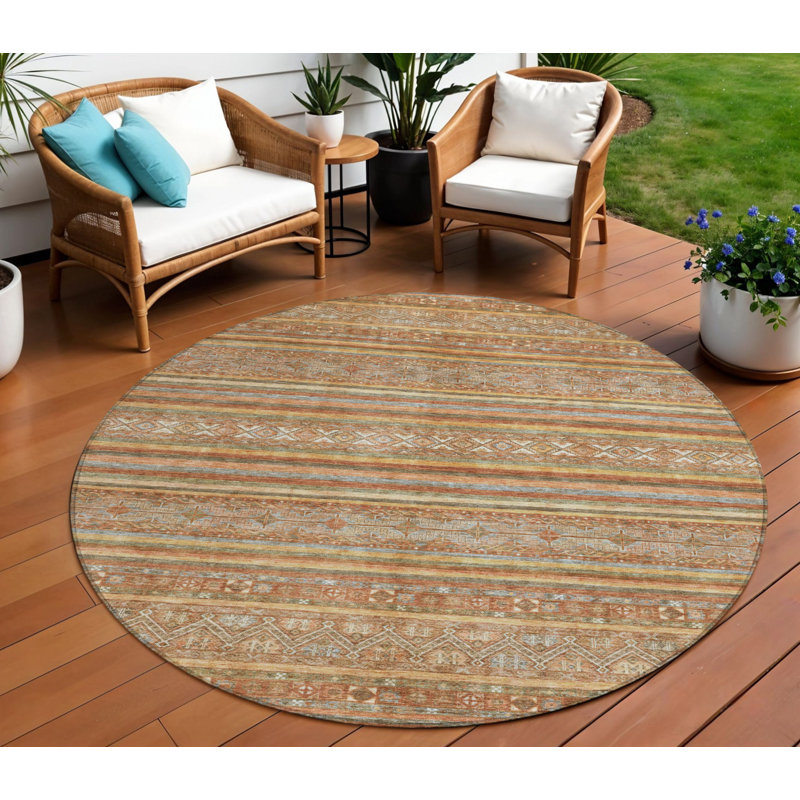 Tapis rond 8 pi Terra Cotta