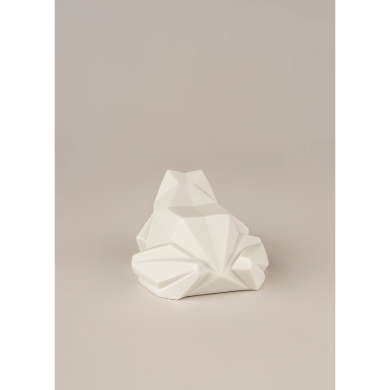 Origami Frog Figurine, White