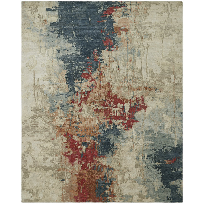 Solaris Ember Cascade Hand-Knotted Wool Area Rug, Rectangle 8' x 10'