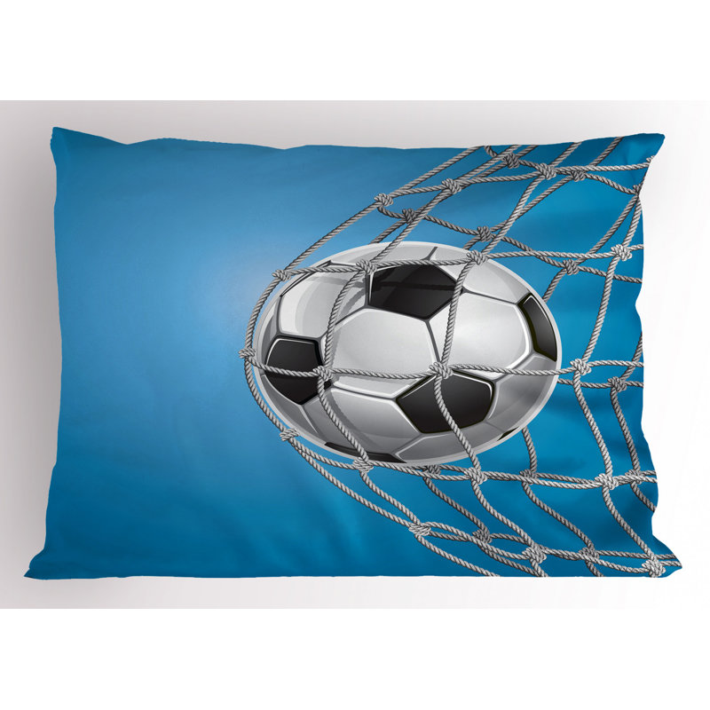 Black/Blue/Gray Polyester Microfiber Piece Sham, King